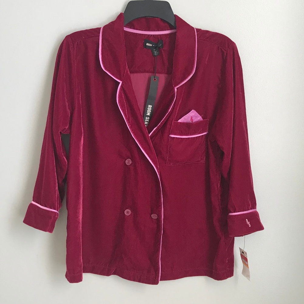 New Room Service Red Velvet Pajama Top